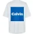 Calvin Klein Heren-T-shirt met korte mouwen en Box Logo (Briljant wit)
