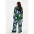 YOEK wide leg high waist gebloemde broek blauw