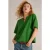 White Stuff Ash Linen Blend Top Mid Green