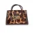 Dolce & Gabbana, handtas van bruin leer met giraffeprint van kalfsleer.