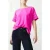 French Connection Crochet Trim Crepe Light Top Wild Rosa