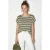 Gestreekte gebreide top met boothals