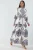 Paisley-print maxi-jurk met riem en overhemdkraag