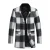 Heren lange slim fit geruite winter dikke jas met sjaalkraag wit