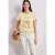 Street One Dames Shirt met ronde hals en foliedruk in Beige