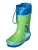 PLAYSHOES Regenlaarzen ‘Dino’  blauw / limoen / oranje