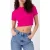 Black Bananas High Collar Rib Top Pink
