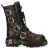 New Rock M-591-C62 halfhoge zwarte vlammen leren metallic gothic laarzen