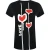 Love Moschino T-shirt Met Hartjesdesign, Zwart, Voor Dames