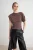 TRENDYOLMİLLA Dames Bruin Effen Kort Getailleerd Blouses