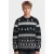 Redefined Rebel junior katoenen gebreide trui met print – donkerblauw/wit/groen