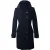 Burberry Mantel met Bont Kraagafwerking in Zwarte Virgin Wol