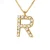 Collar ABC Diamonds 0.09 Cts letter “R” 18 karaats geel goud