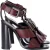 Bottega Veneta Franje Gesp T-band Blokhak Sandalen in Maroon Leer