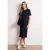 Street One Dames Midi-jurk met ronde hals en knopen in Blauw