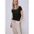 Street One Dames Shirt met overhangende schouders in linnenlook in Zwart
