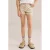 WE Fashion denim straight short met panterprint beige