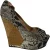 Lanvin Leren Houten Wedge Peep-toe Sandalen met Pythonprint en Bandjes