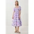 Fruity Abstract Print A-Lijn Midi Jurk met Vierkante Kraag