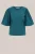 WE Fashion – Dames T-shirt met pofmouwen – Regular fit – Groenblauw – Katoen –