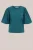 WE Fashion – Dames T-shirt met pofmouwen – Regular fit – Groenblauw – Katoen –