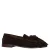 Manfield suède loafers met franjes – donkerbruin