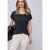 Street One Dames Shirt met overhangende schouders in linnenlook in Blauw