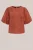 WE Fashion – Dames top met embroideries en ballonmouwen – Regular fit – Terra Cotta – Katoen –