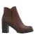 5th Avenue leren enkellaarzen met blokhak – bruin
