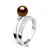 Ring Rush Verstelbare Ronde Zoetwater Parel sieraden 7-8mm Chocolate 925