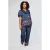 STUDIO denim gebloemde top blauw