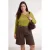 Trendyol Curve Dames Groen Effen Lang Getailleerd Grote maten Blouses