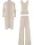 YOU LOOK PERFECT Huispak ‘LOUNGEWEAR SET  – Cardigan Blossom & Top Blossom & Pants Bailey’  beige