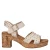 Mustang imitatieleren sandalen met blokhak – ecru