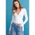 Dames Crop Wrap Blouse met Strikdetail