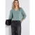 Street One Dames Silk-Look Shirt met rimpels in Blauw