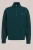 WE Fashion – Heren relaxed fit sweater van interlock met quarter-zip en embroidery – Boxy Fit – Donkergroen – Katoen –
