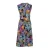 Mouwloze Empire Line-jurk in Foksia print