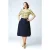 Topvintage exclusive ~ Sylvie a-lijn rok in marineblauw