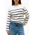 Tommy Hilfiger Lwk Gold Button Boat Regular Fit Striped Top, Navy Blue
