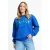 POM Amsterdam katoenen sweater met pailletten en tekst – blauw