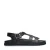 Manfield – Dames – Zwarte leren sandalen met gespsluiting –