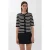 Korte Mouwen Gestreepte Knopf cardigan