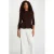 Morgan gebreide trui met peplum – donkerbruin