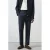 Mango Man slim pantalon met linnen donkerblauw