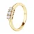 Ring Trilogy bezet met diamanten 0,24 Cts Claws Geel Goud 18 Karaat