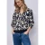 Street One Dames Blouse met lange mouwen en elastische tailleband in Blauw