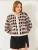 Bianco Lucci Gebreid vest  ecru / chocoladebruin / bordeaux