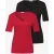 Street One Dames Shirt met hartvormige halslijn in een pak van 2 in Rood|Zwart