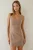 Textured vierkante kraag bodycon mini-jurk
